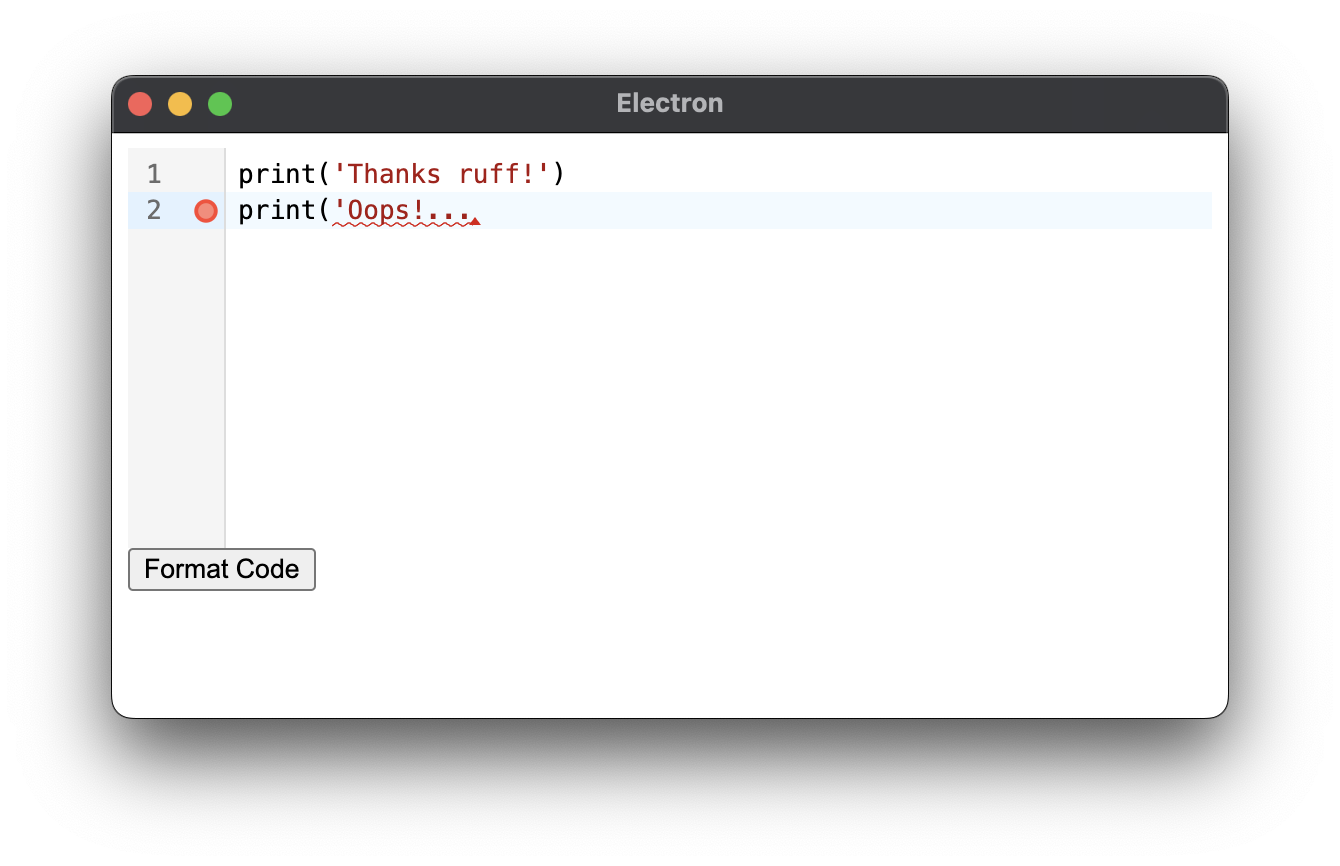 Example of linting errors